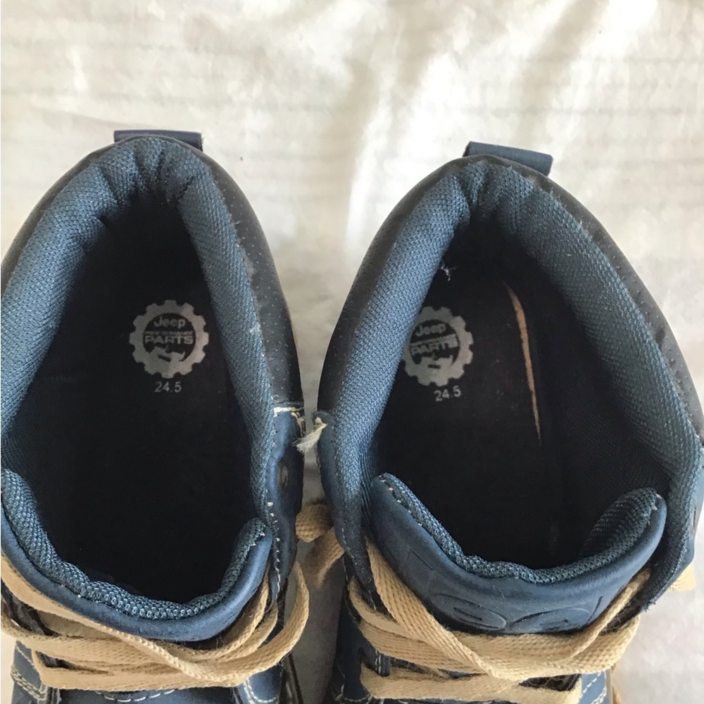 Jeep Blue Leather Lace Up Boots - Picture 4 of 5